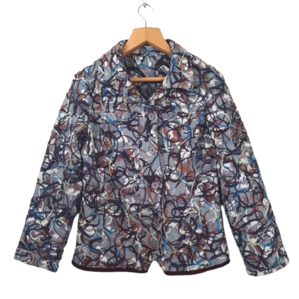 Kaktus Colorful Yarn Quilted Jacket